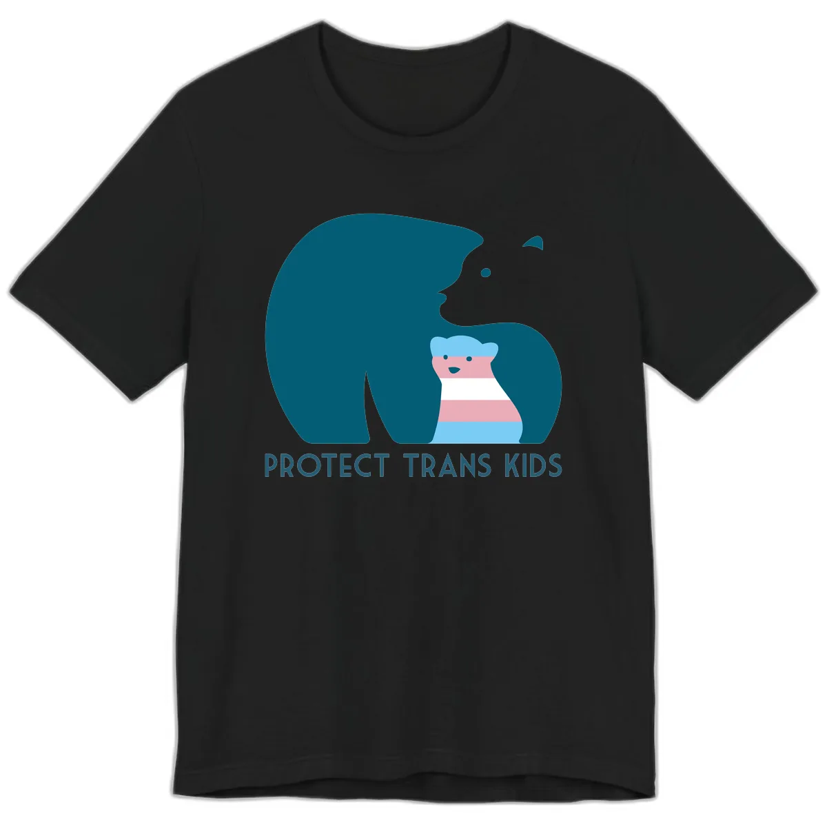 Protect Trans Kids Bear Premium T-Shirt in Black