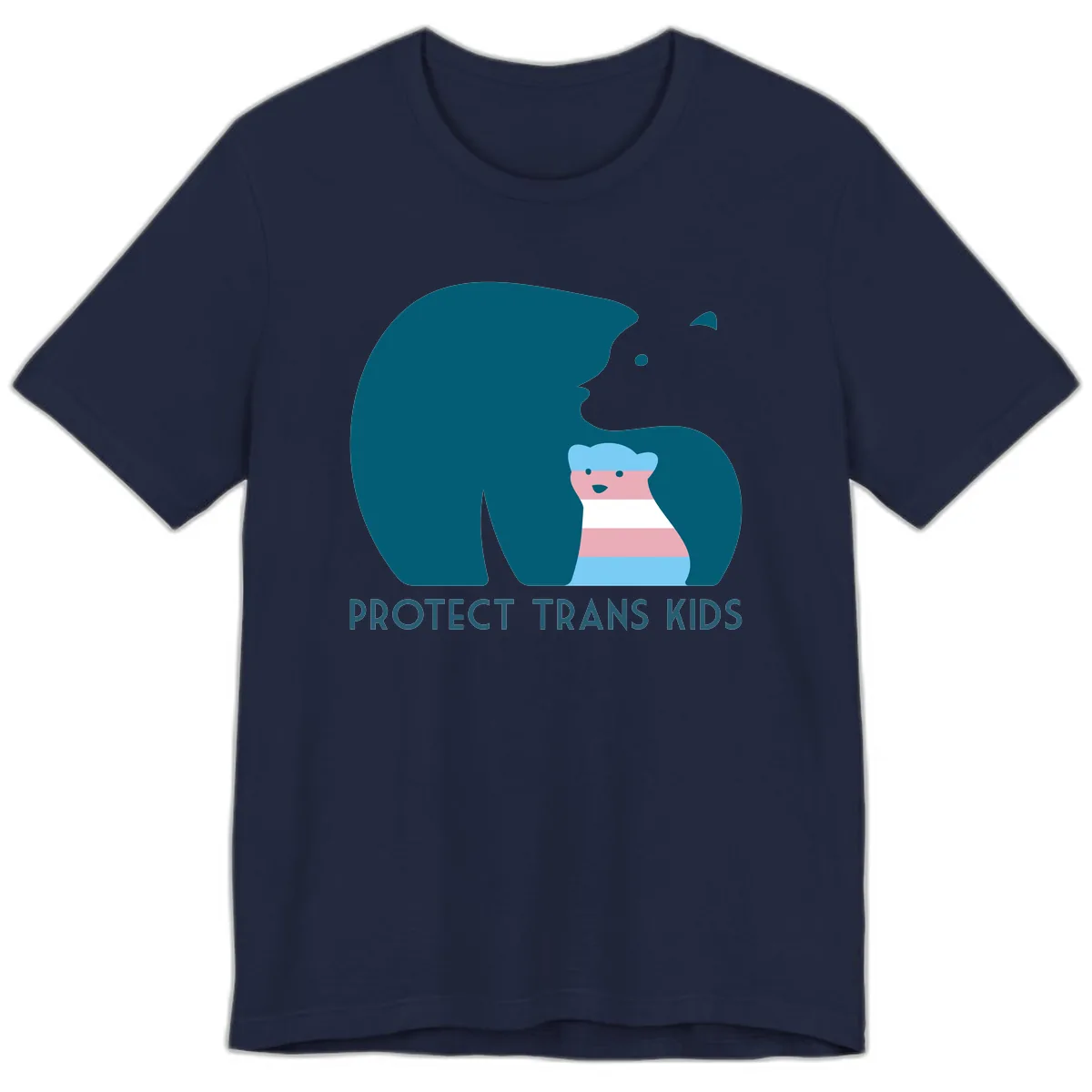 Protect Trans Kids Bear Premium T-Shirt in Navy