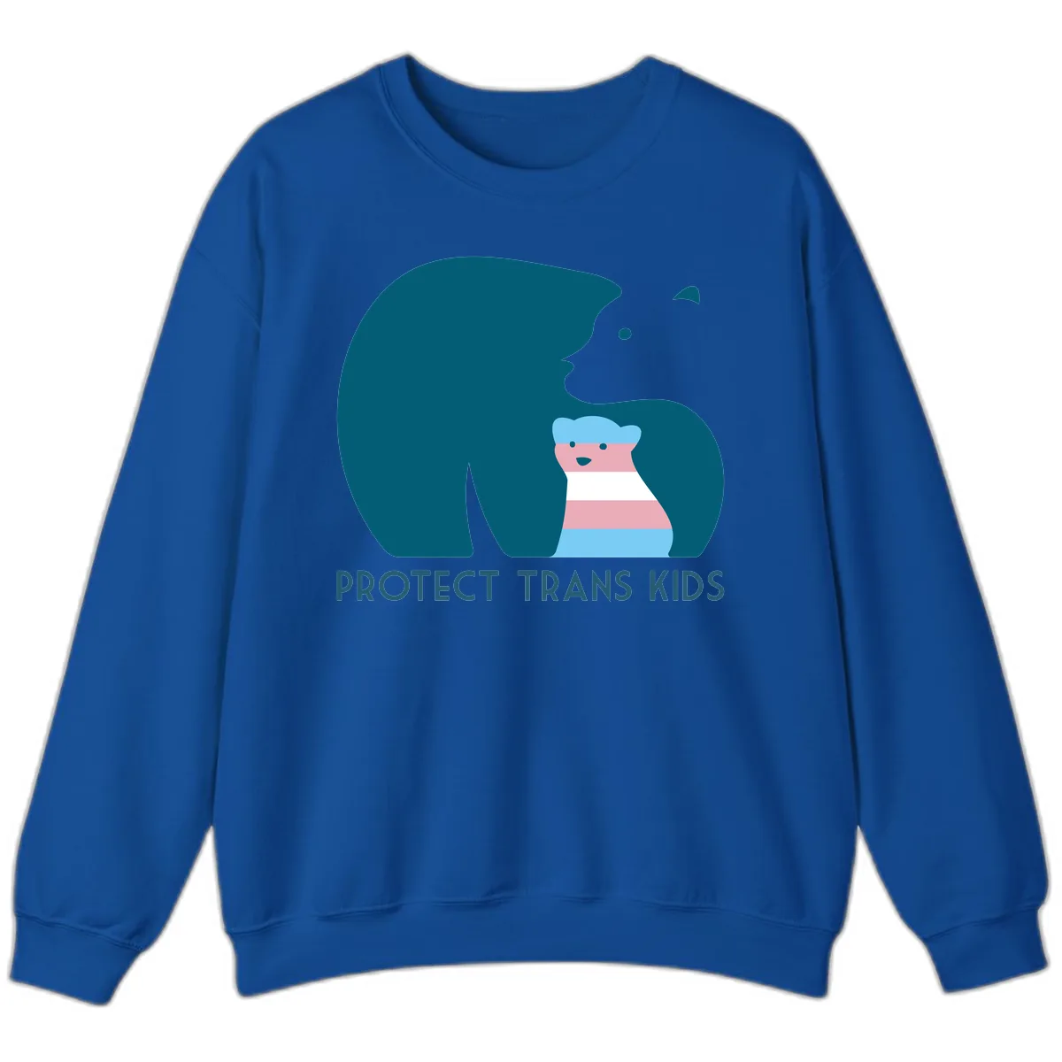 Protect Trans Kids Bear Sweatshirt in Royal