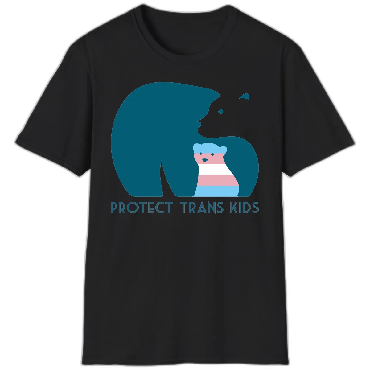 Protect Trans Kids Bear T-Shirt in Black