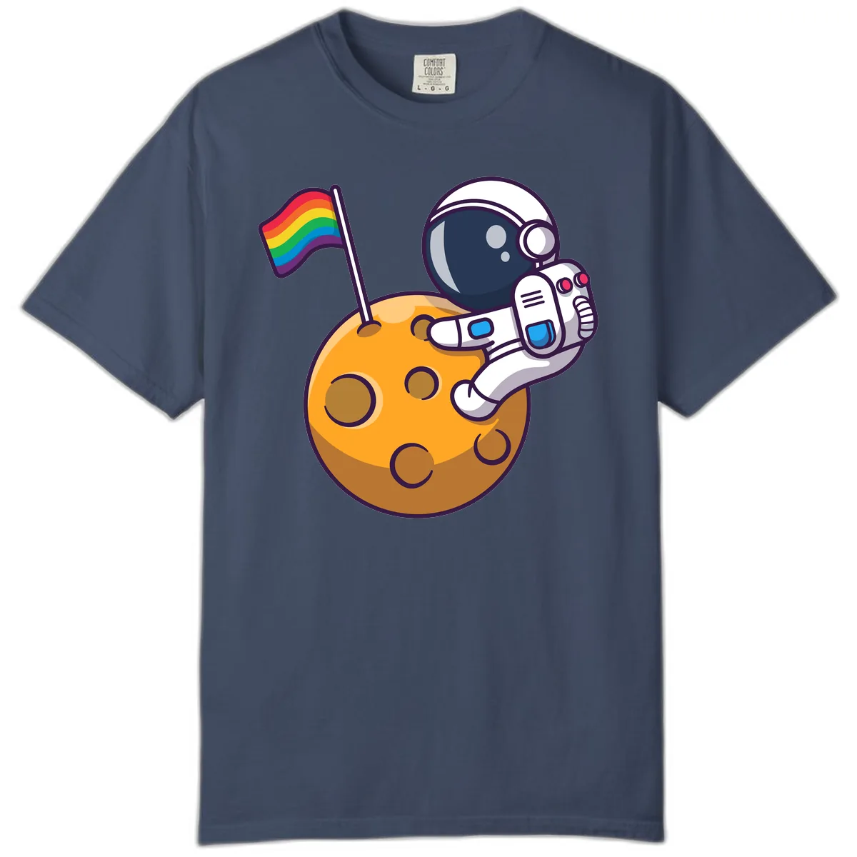 Astronaut Pride Moon Landing Comfort Color in Midnight