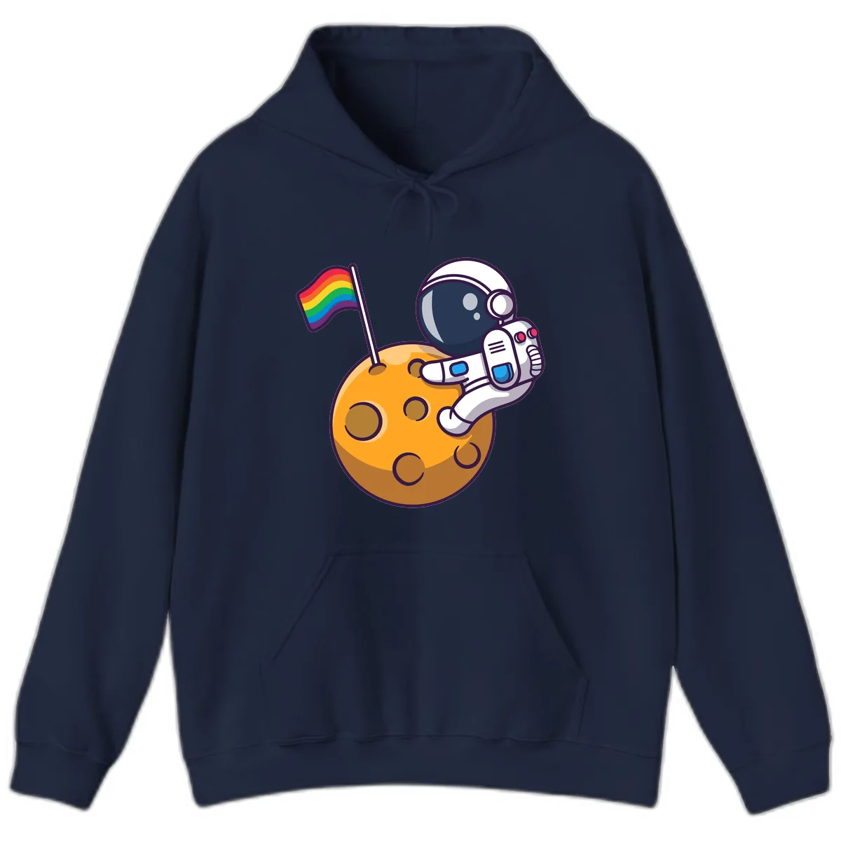 Astronaut Pride Moon Landing Hoodie in Navy