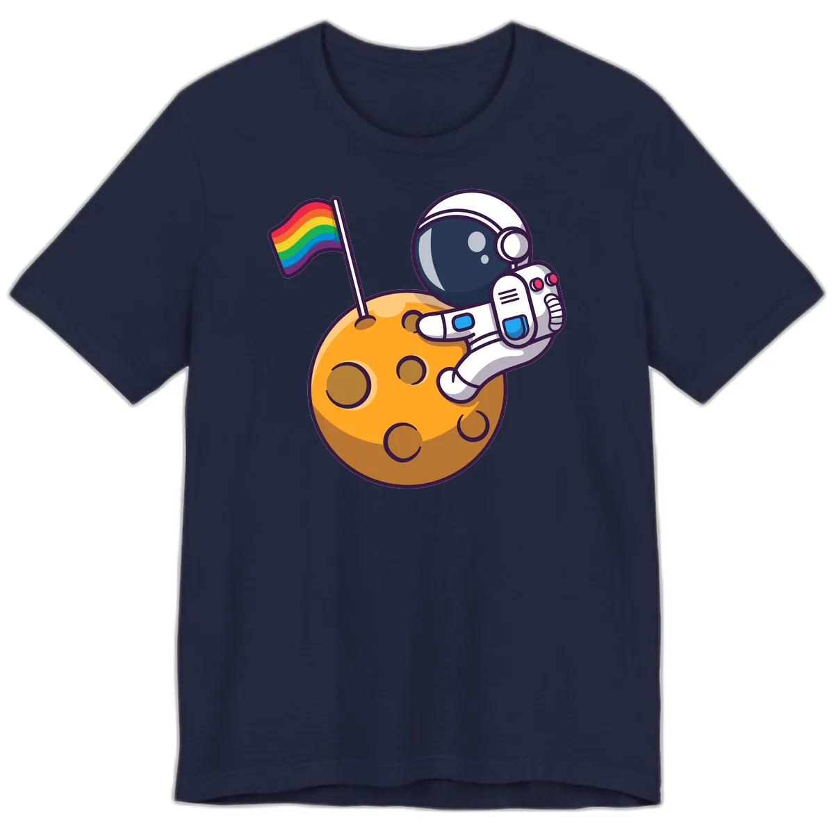 Astronaut Pride Moon Landing Premium T-Shirt in Navy