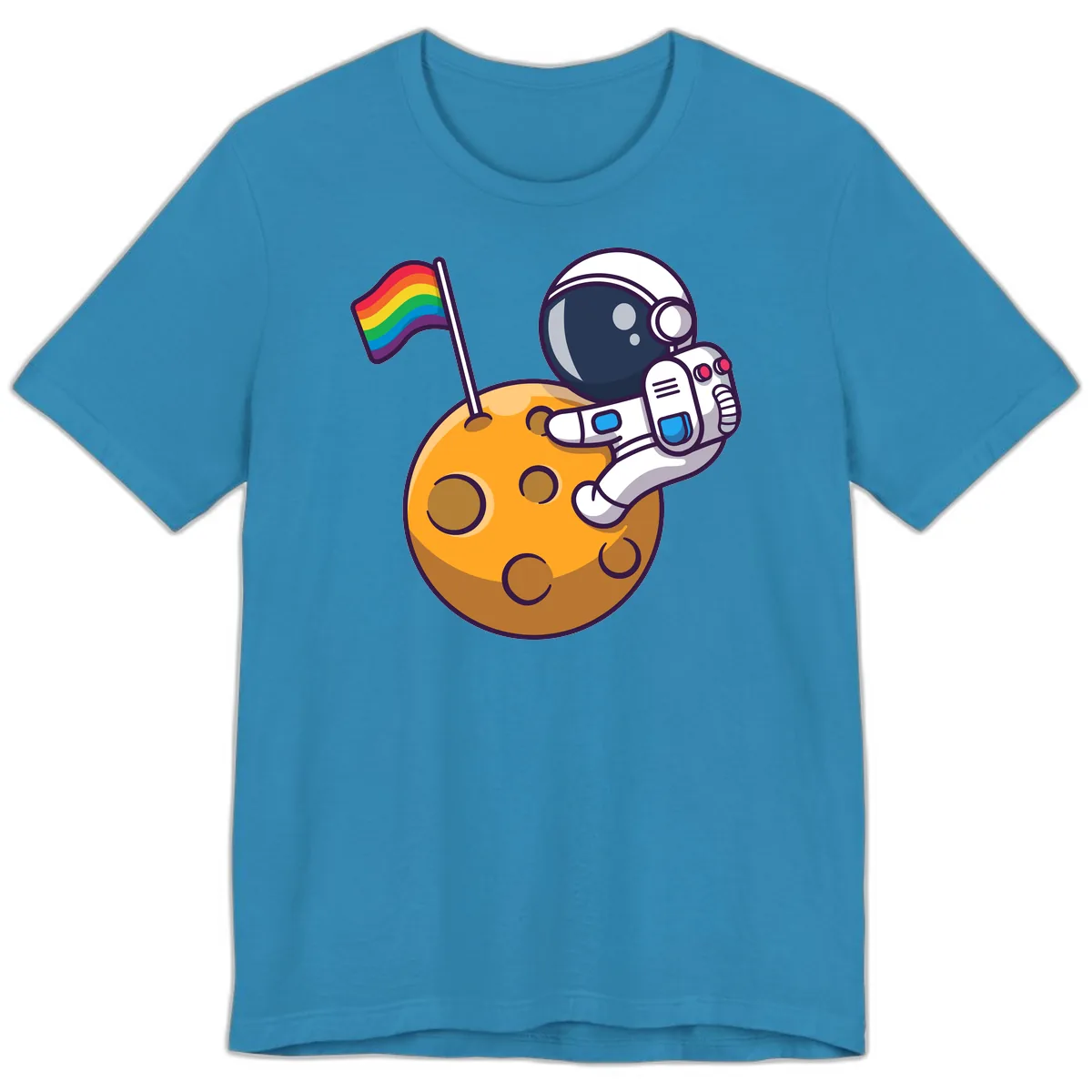 Astronaut Pride Moon Landing Premium T-Shirt in Aqua