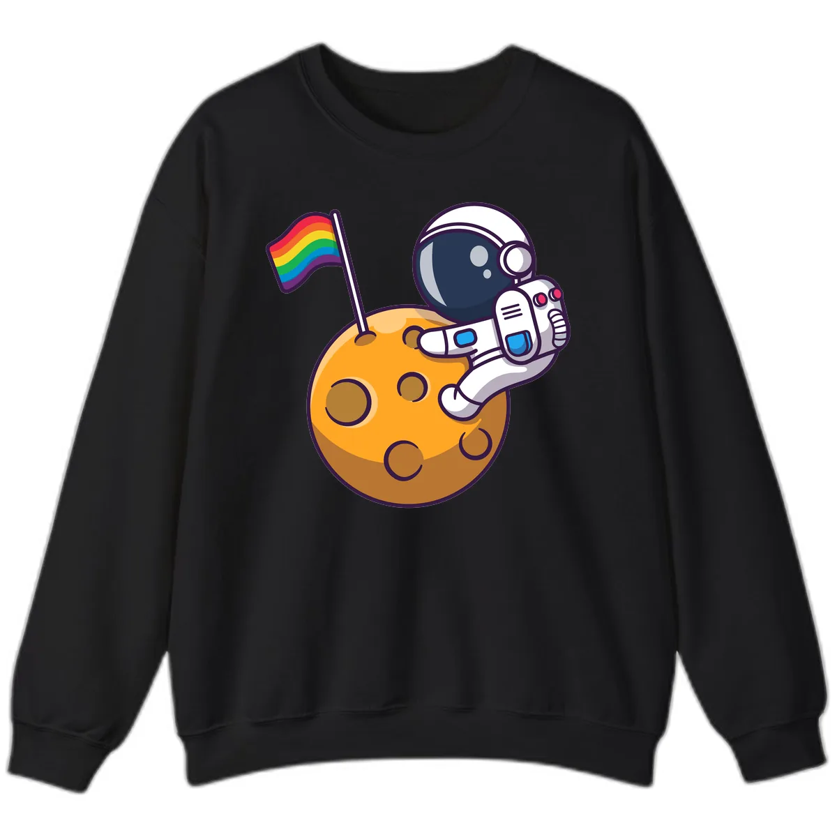 Astronaut Pride Moon Landing Sweatshirt in Black