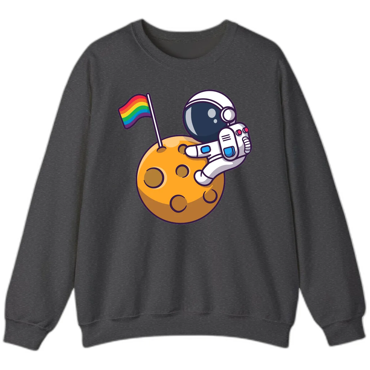 Astronaut Pride Moon Landing Sweatshirt in Dark Heather