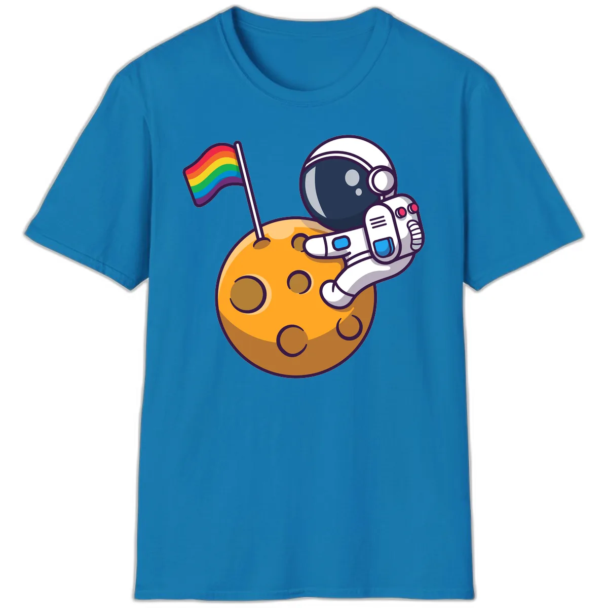 Astronaut Pride Moon Landing T-Shirt in Sapphire