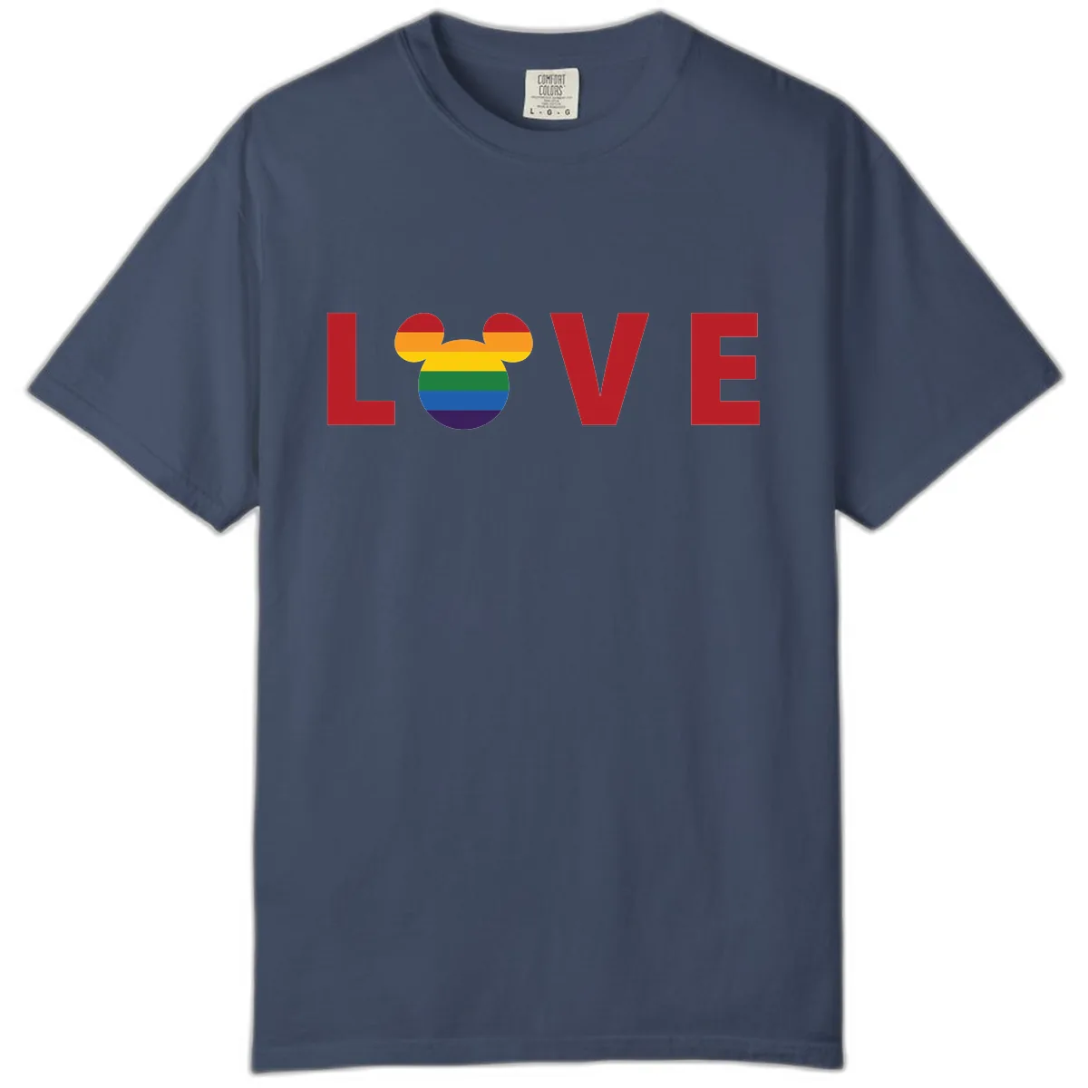 Love Pride Mouse Ears Comfort Color in Midnight