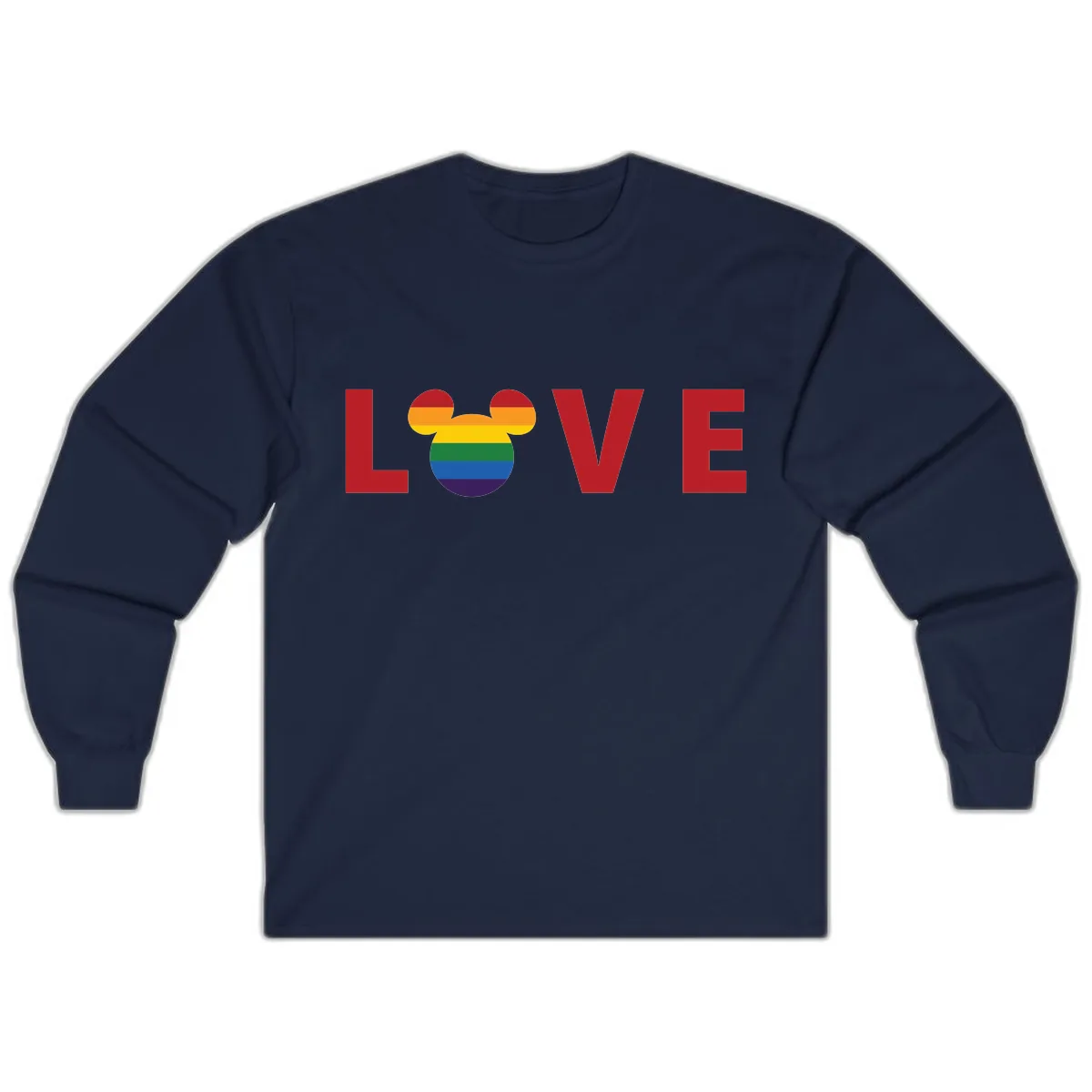 Love Pride Mouse Ears Long Sleeve in Navy