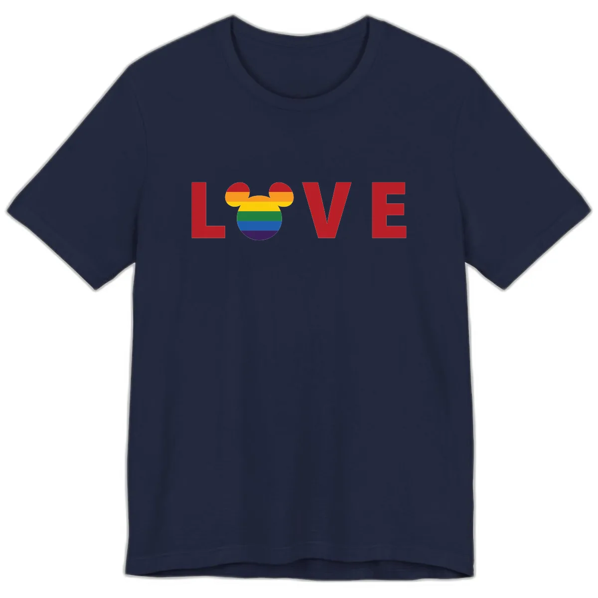 Love Pride Mouse Ears Premium T-Shirt in Navy
