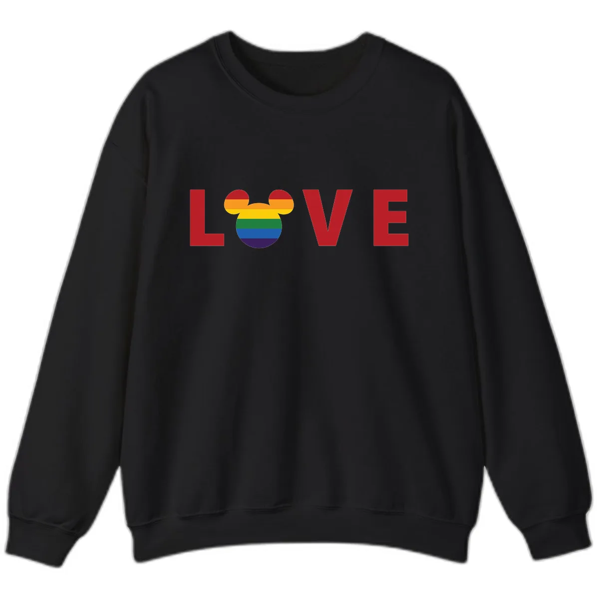 Love Pride Mouse Ears Sweatshirt in Black
