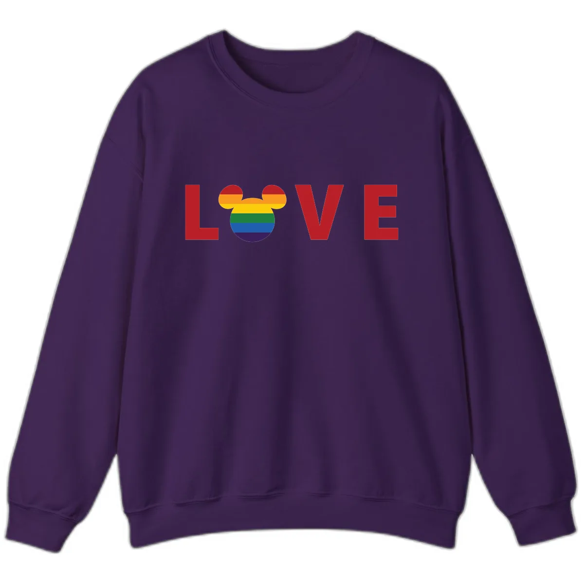 Love Pride Mouse Ears Sweatshirt in Purple