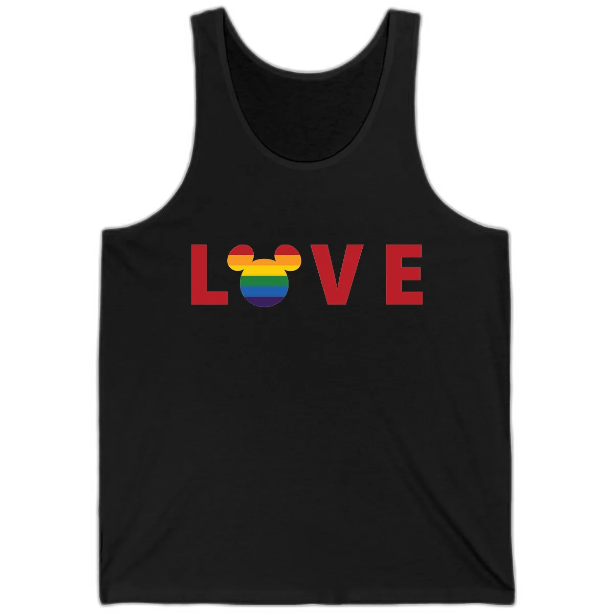 Love Pride Mouse Ears Tank in Black