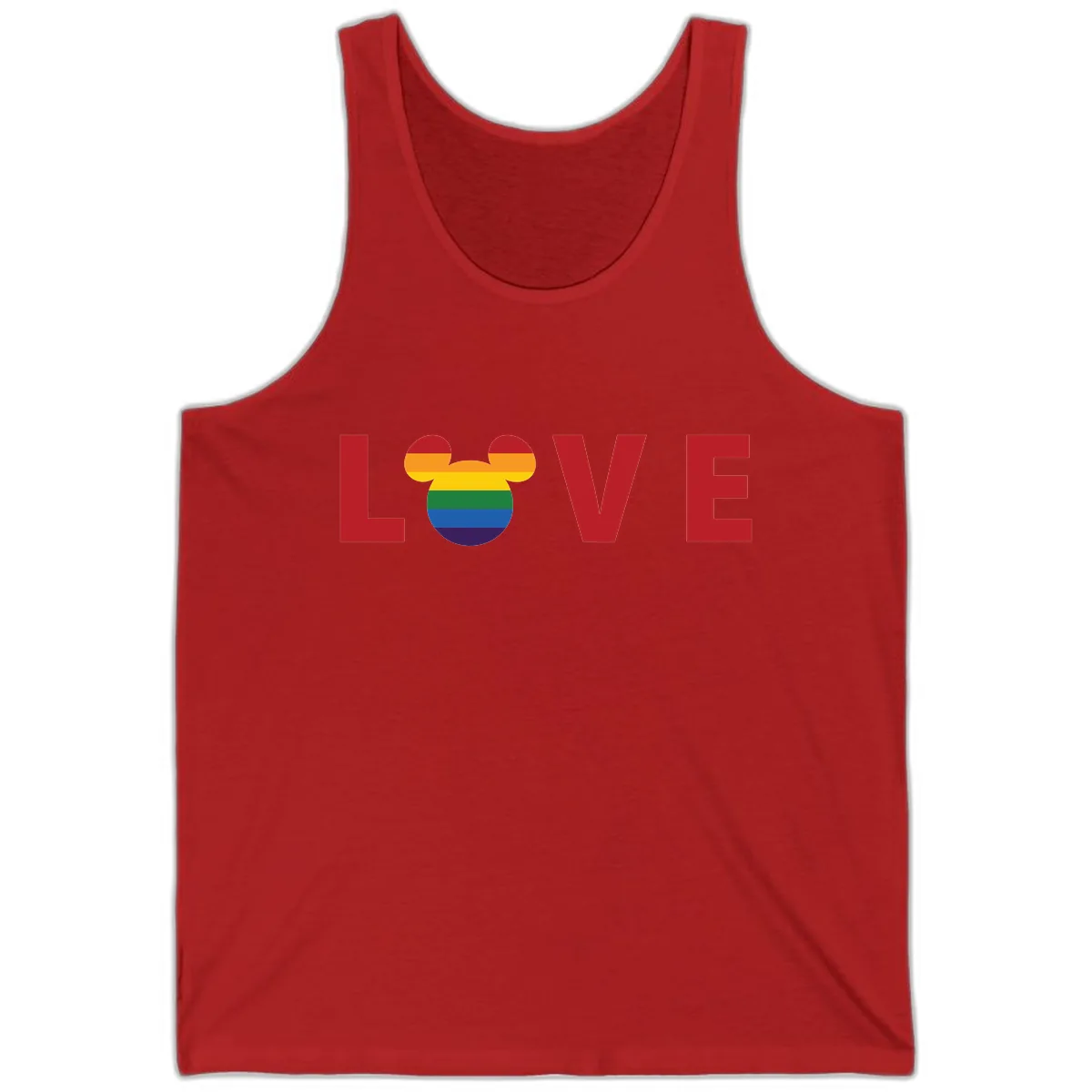 Love Pride Mouse Ears Tank in Red
