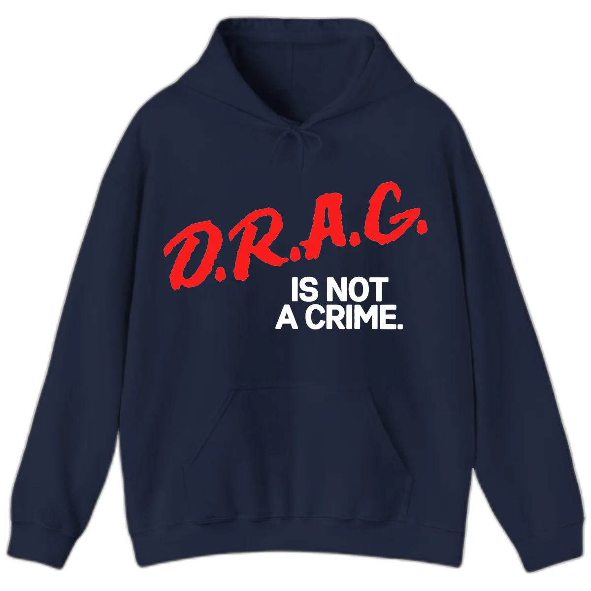 LGBTQ Is Not A Crime Pride Statement Hoodie in Navy