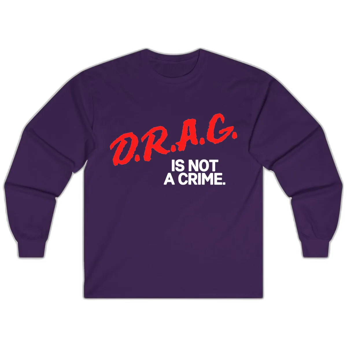 LGBTQ Is Not A Crime Pride Statement Long Sleeve in Purple