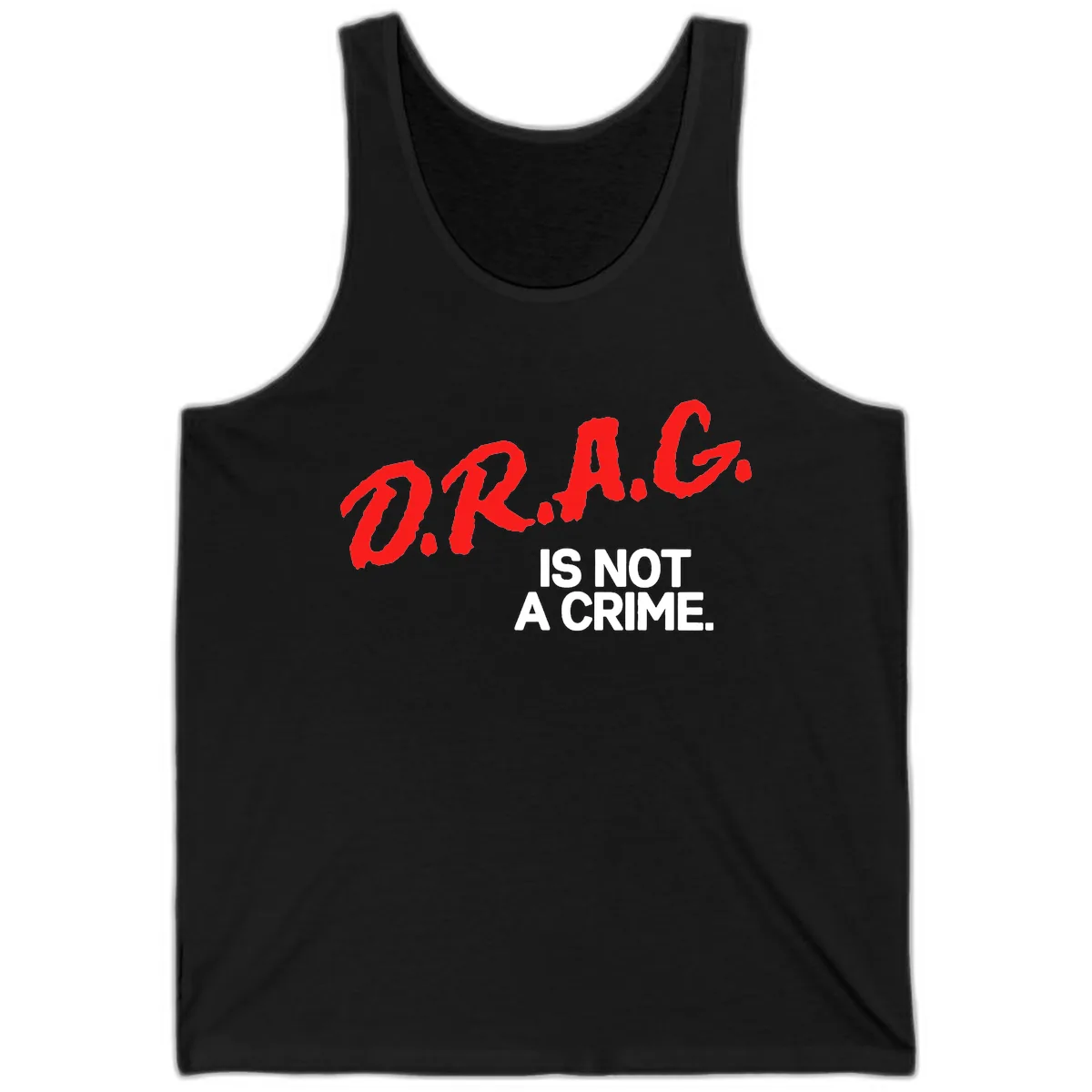 LGBTQ Is Not A Crime Pride Statement Tank in Black