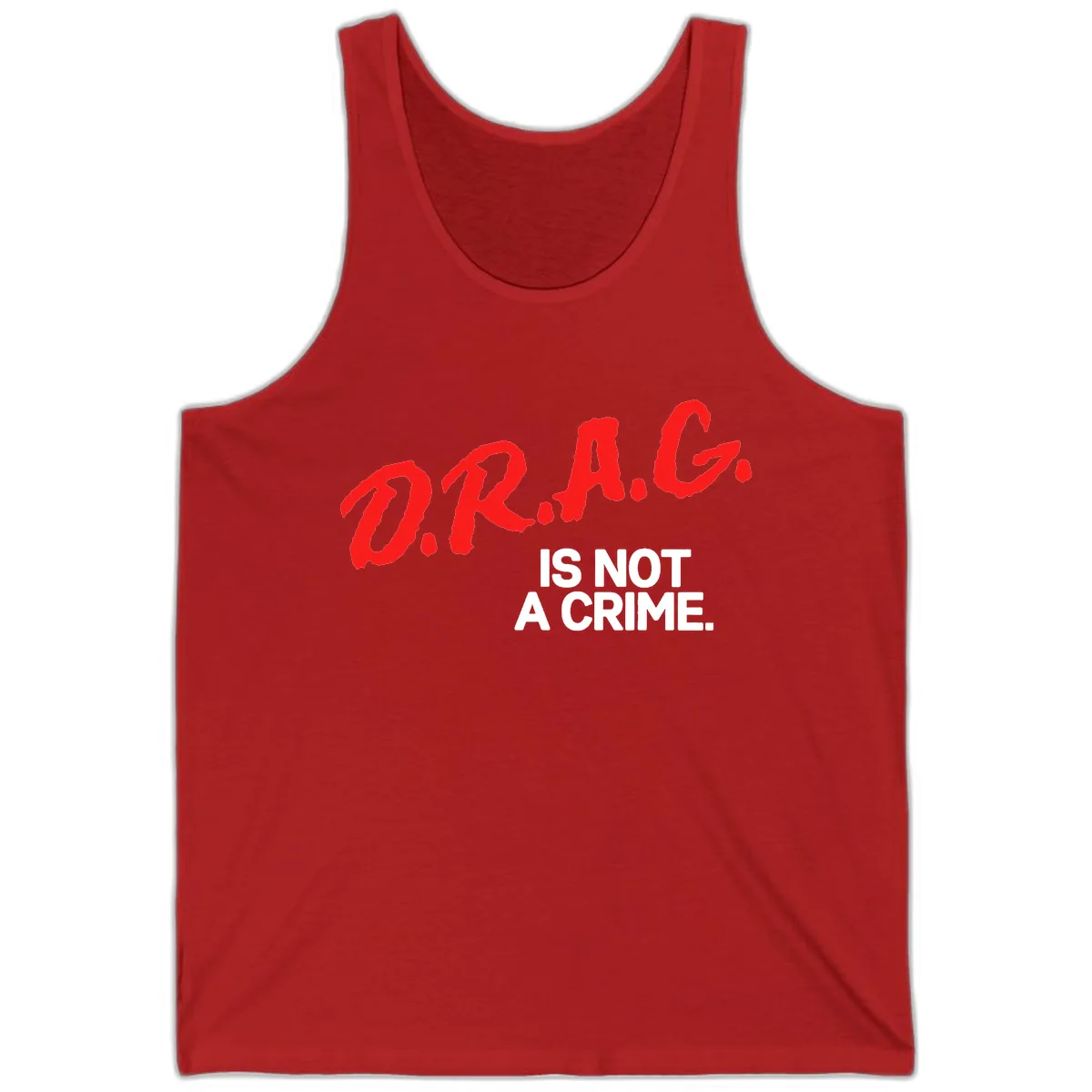 LGBTQ Is Not A Crime Pride Statement Tank in Red