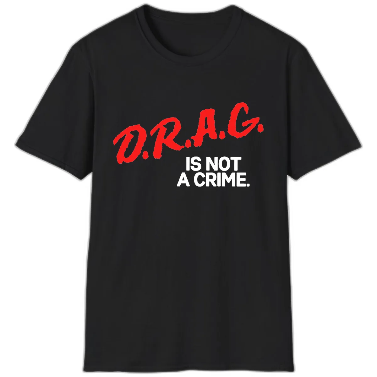 LGBTQ Is Not A Crime Pride Statement T-Shirt in Black