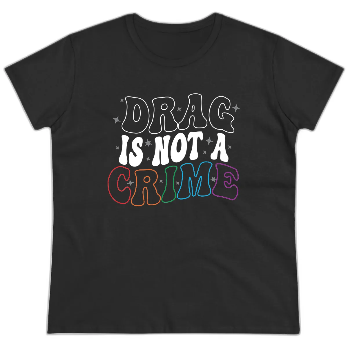 Drug Is Not A Crime Pride Design Ladies Tee in Black