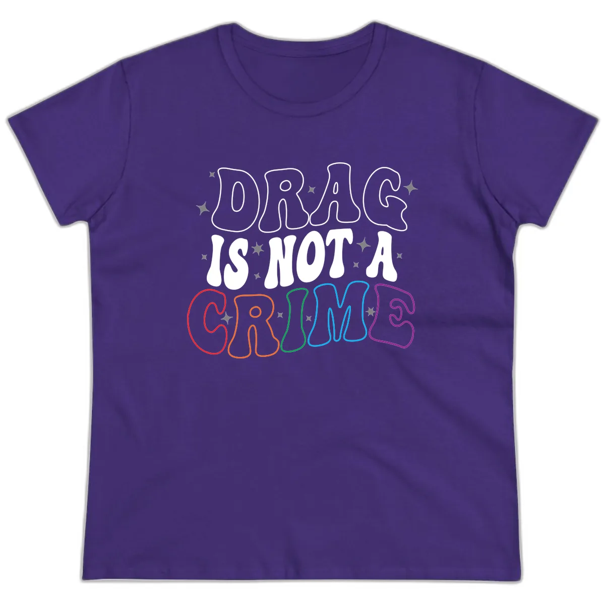 Drug Is Not A Crime Pride Design Ladies Tee in Purple