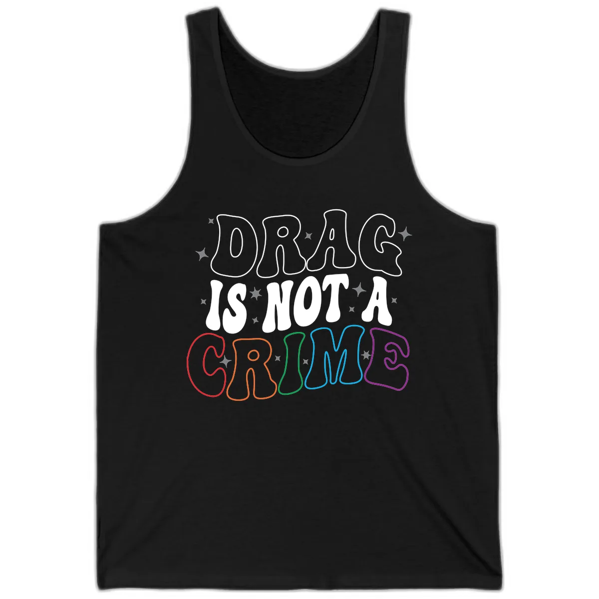 Drug Is Not A Crime Pride Design Tank in Black