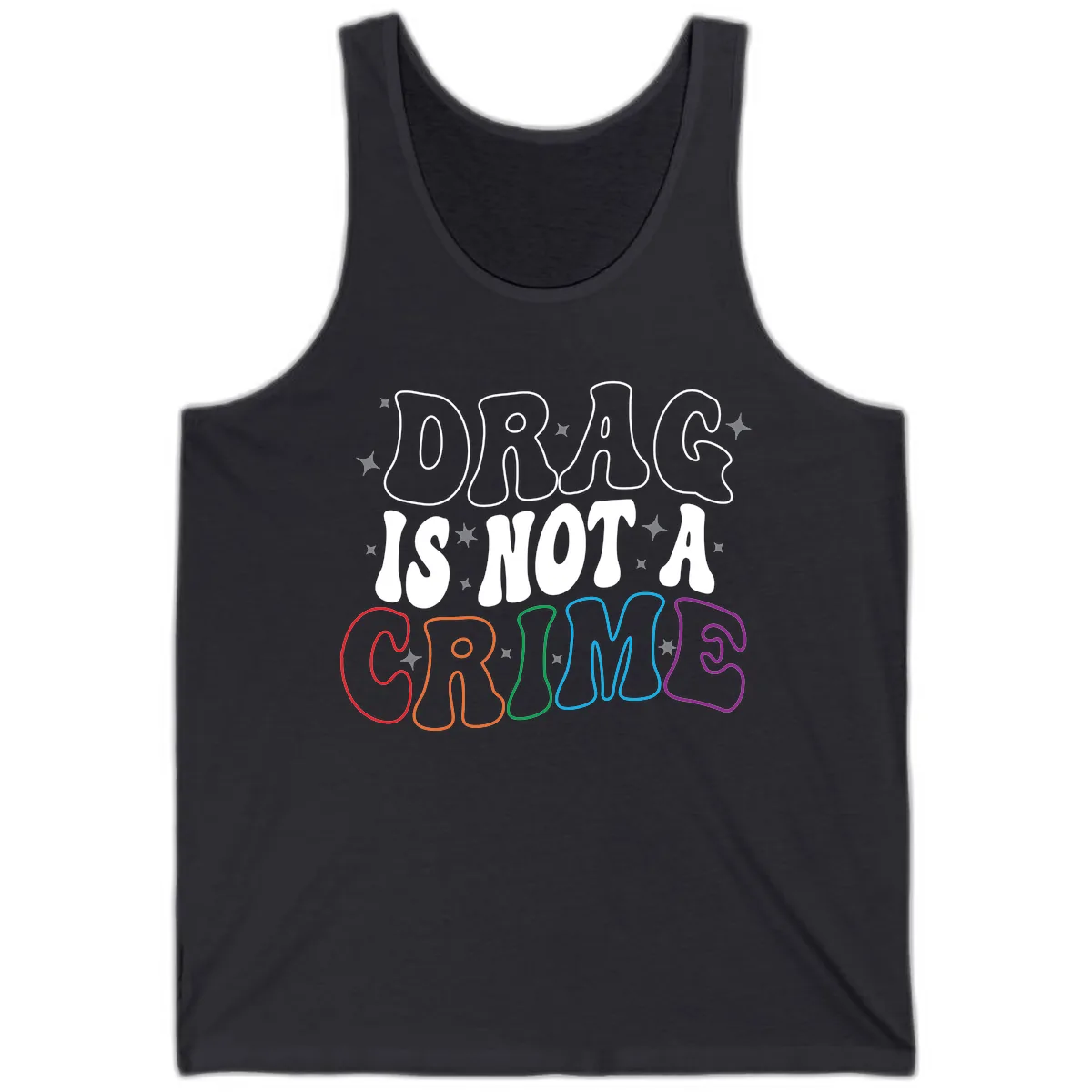 Drug Is Not A Crime Pride Design Tank in Dark Grey