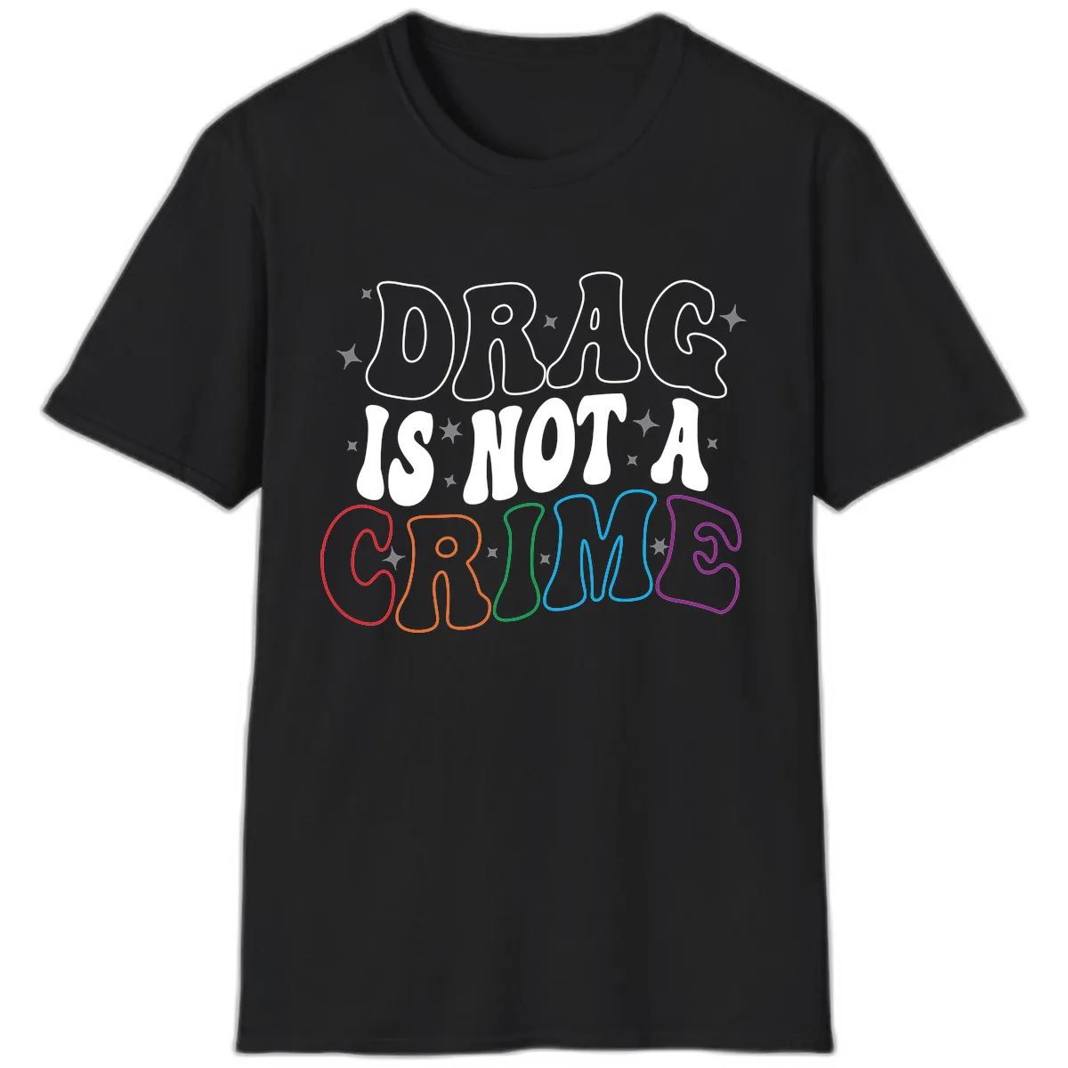 Drug Is Not A Crime Pride Design T-Shirt in Black