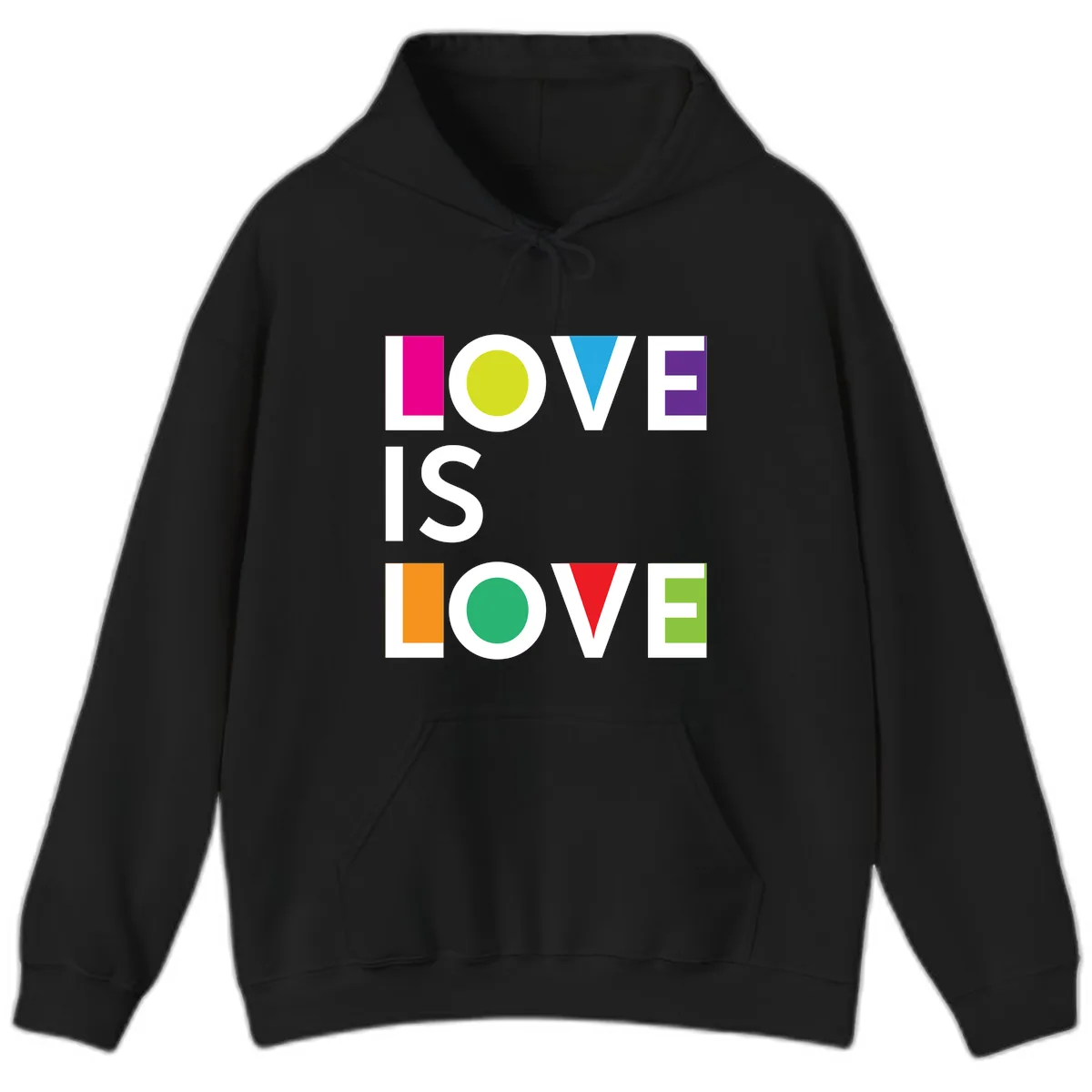 Love Is Love Pride Design Hoodie in Black