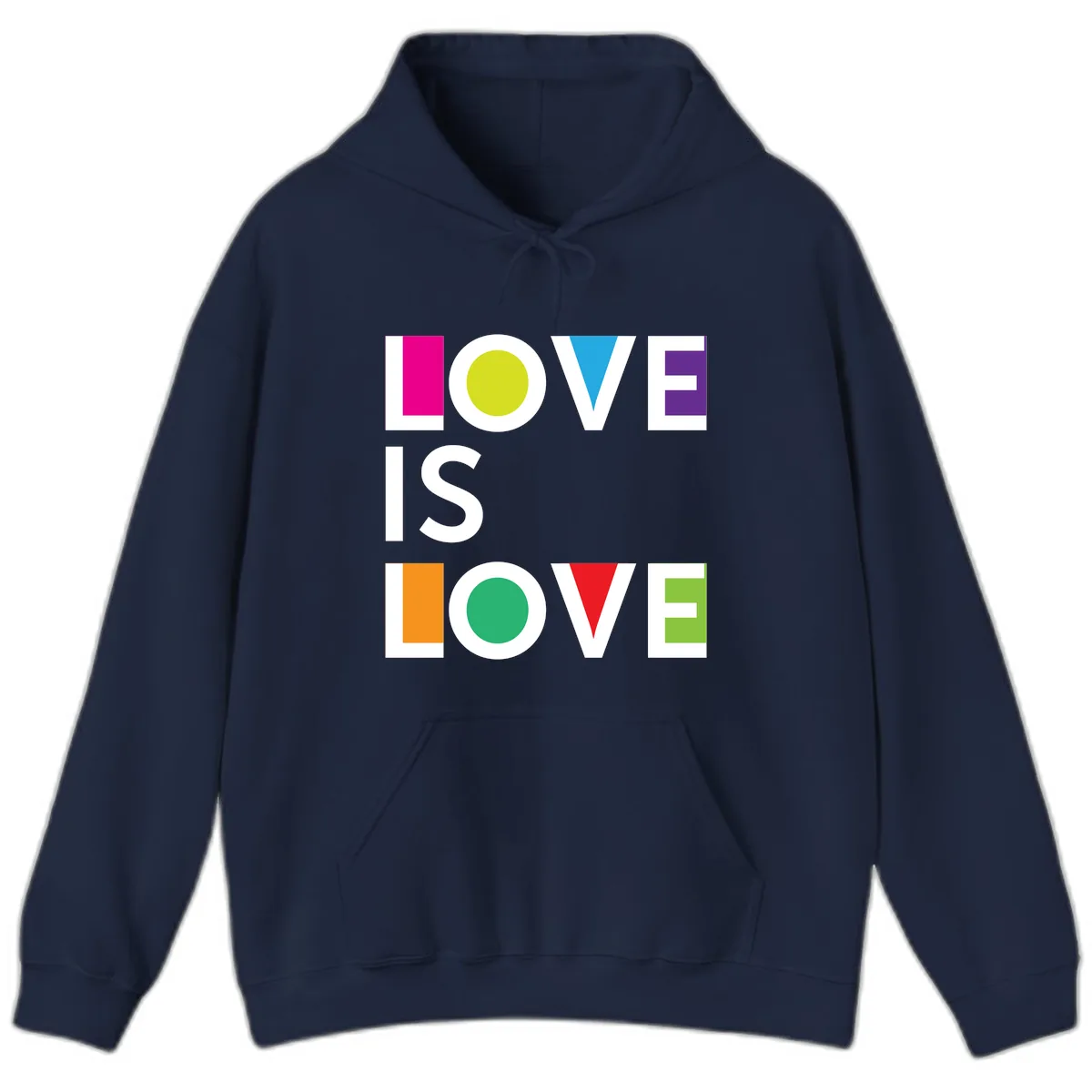 Love Is Love Pride Design Hoodie in Navy