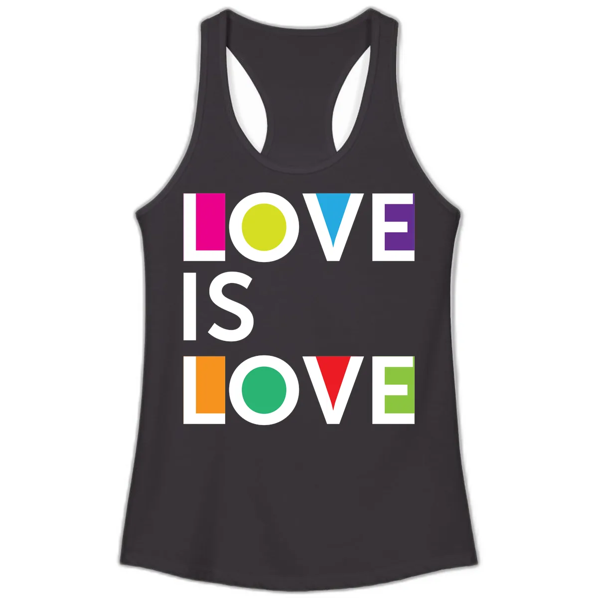 Love Is Love Pride Design Ladies Tank in Black