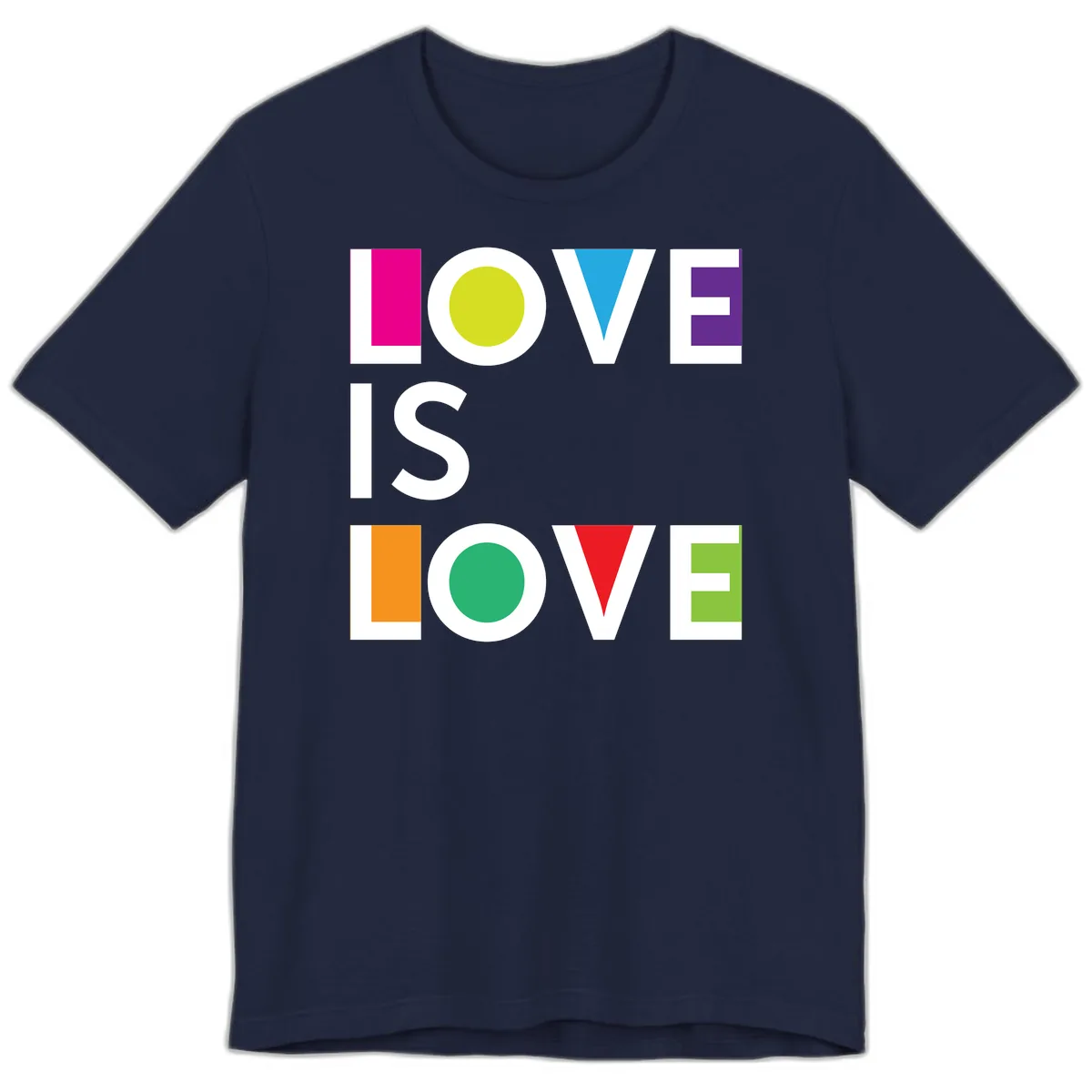 Love Is Love Pride Design Premium T-Shirt in Navy