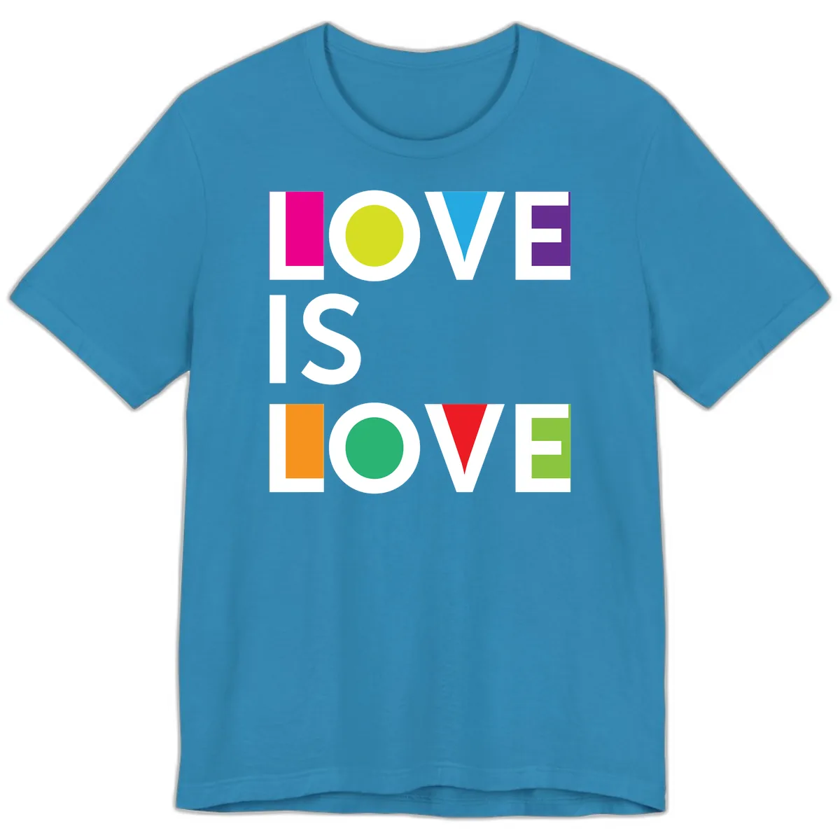 Love Is Love Pride Design Premium T-Shirt in Aqua