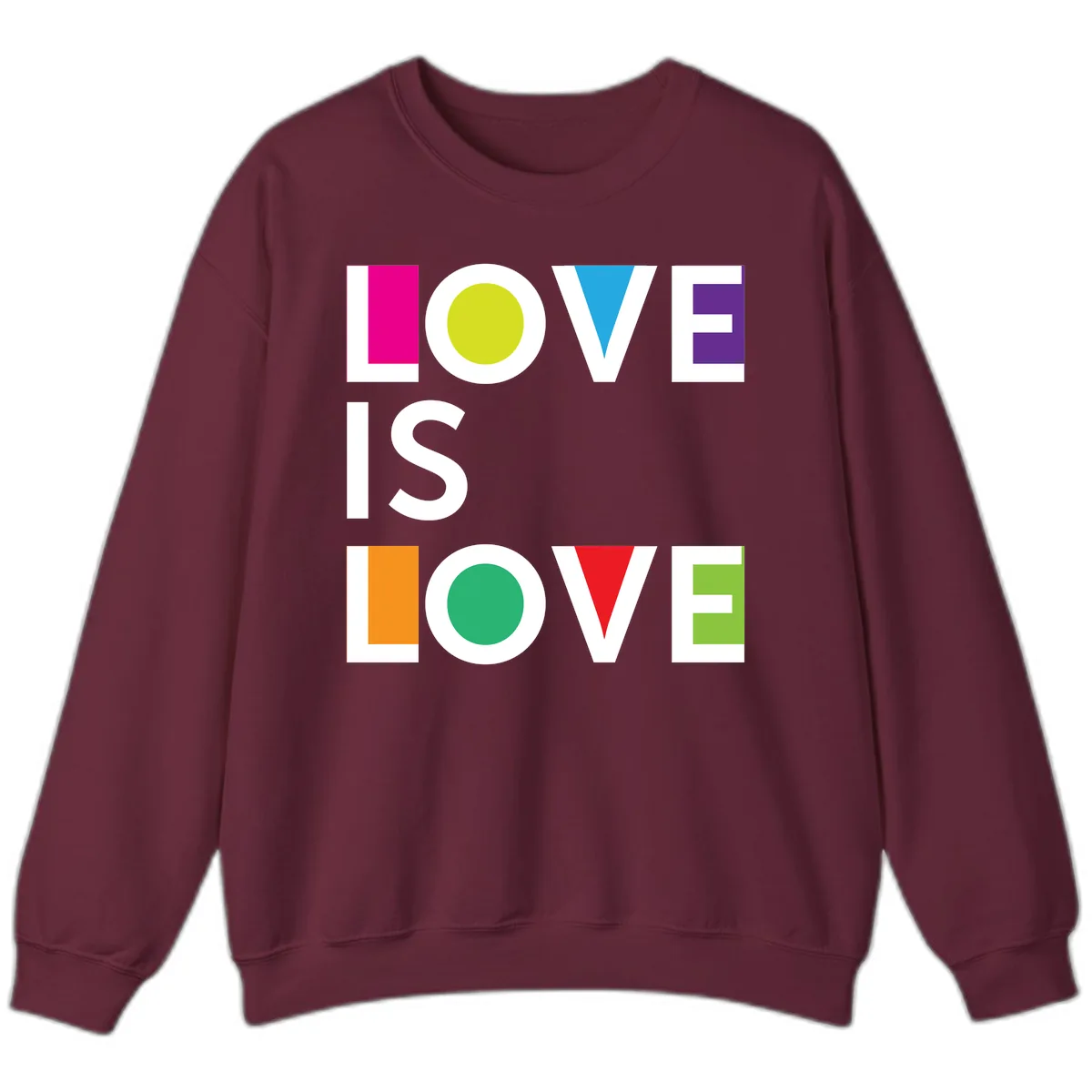 Love Is Love Pride Design Sweatshirt in Maroon