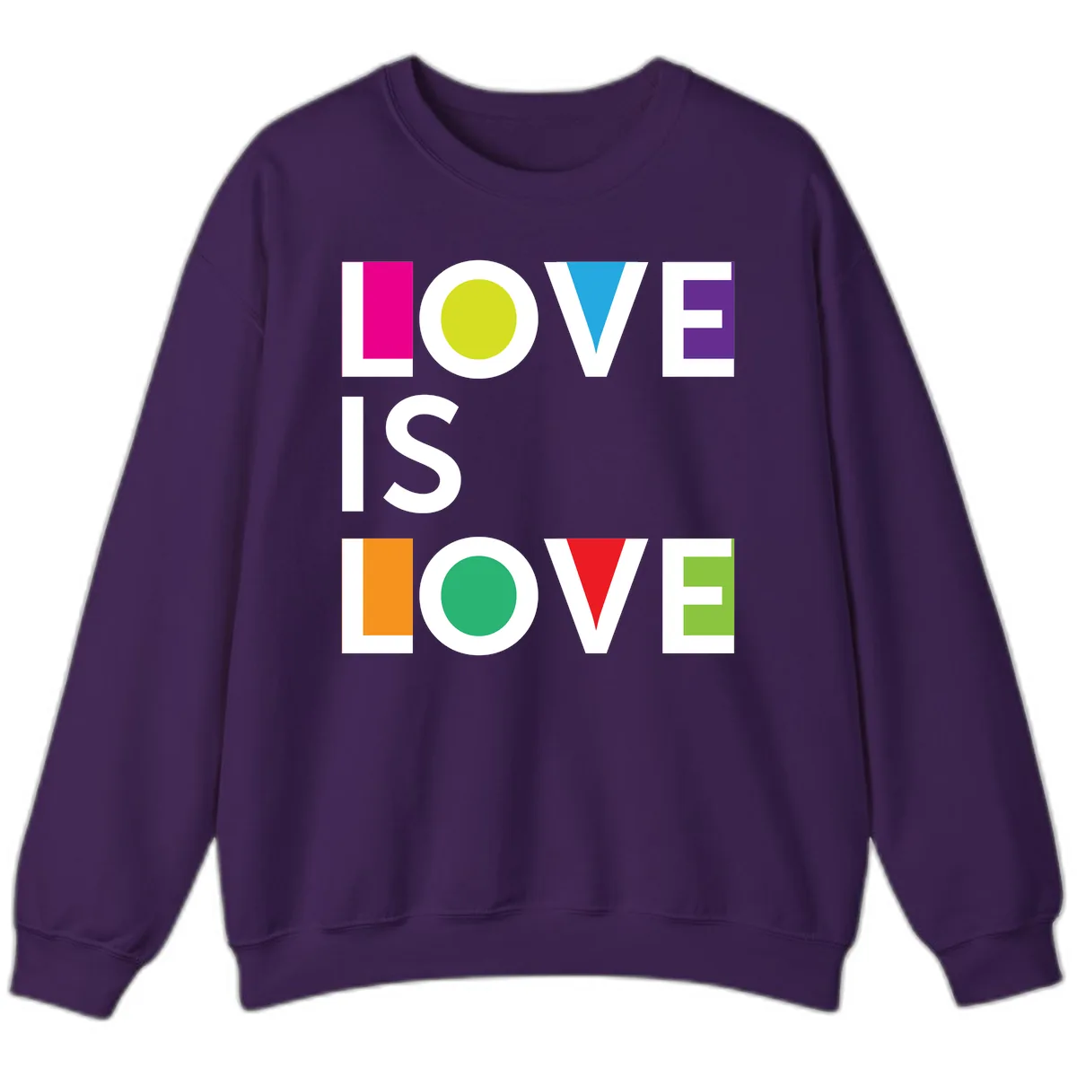 Love Is Love Pride Design Sweatshirt in Purple