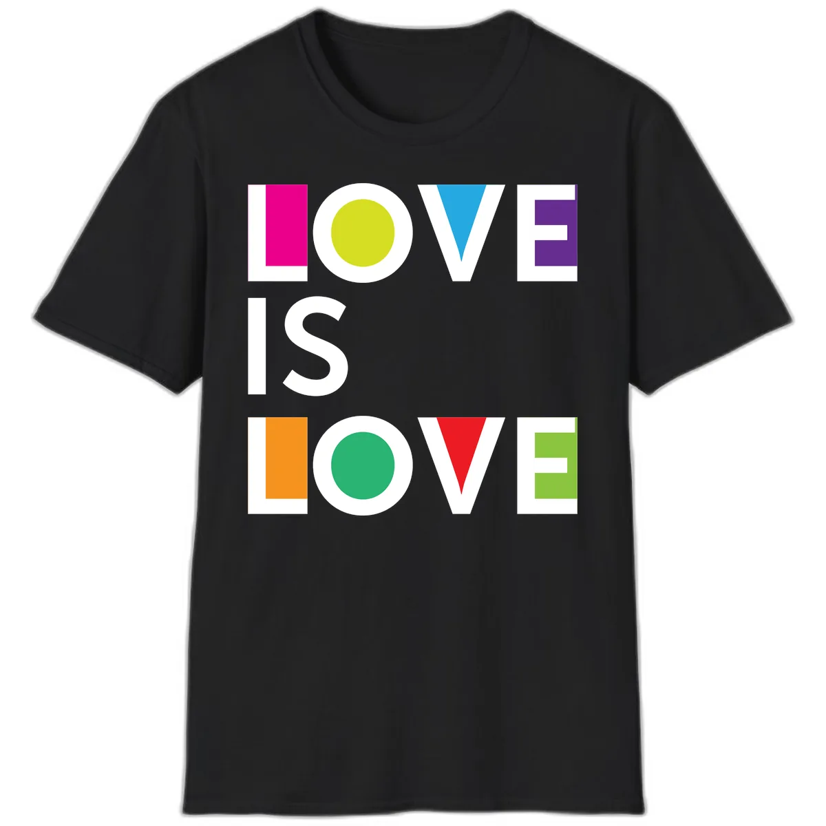 Love Is Love Pride Design T-Shirt in Black