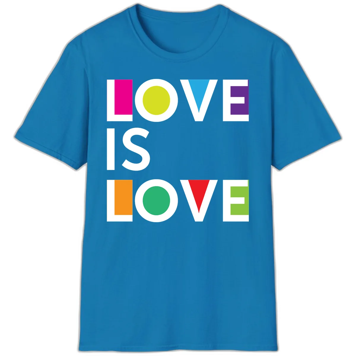 Love Is Love Pride Design T-Shirt in Sapphire