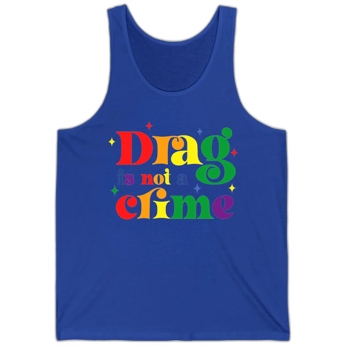 Drag Is Not A Crime Pride Design Tank in True Royal