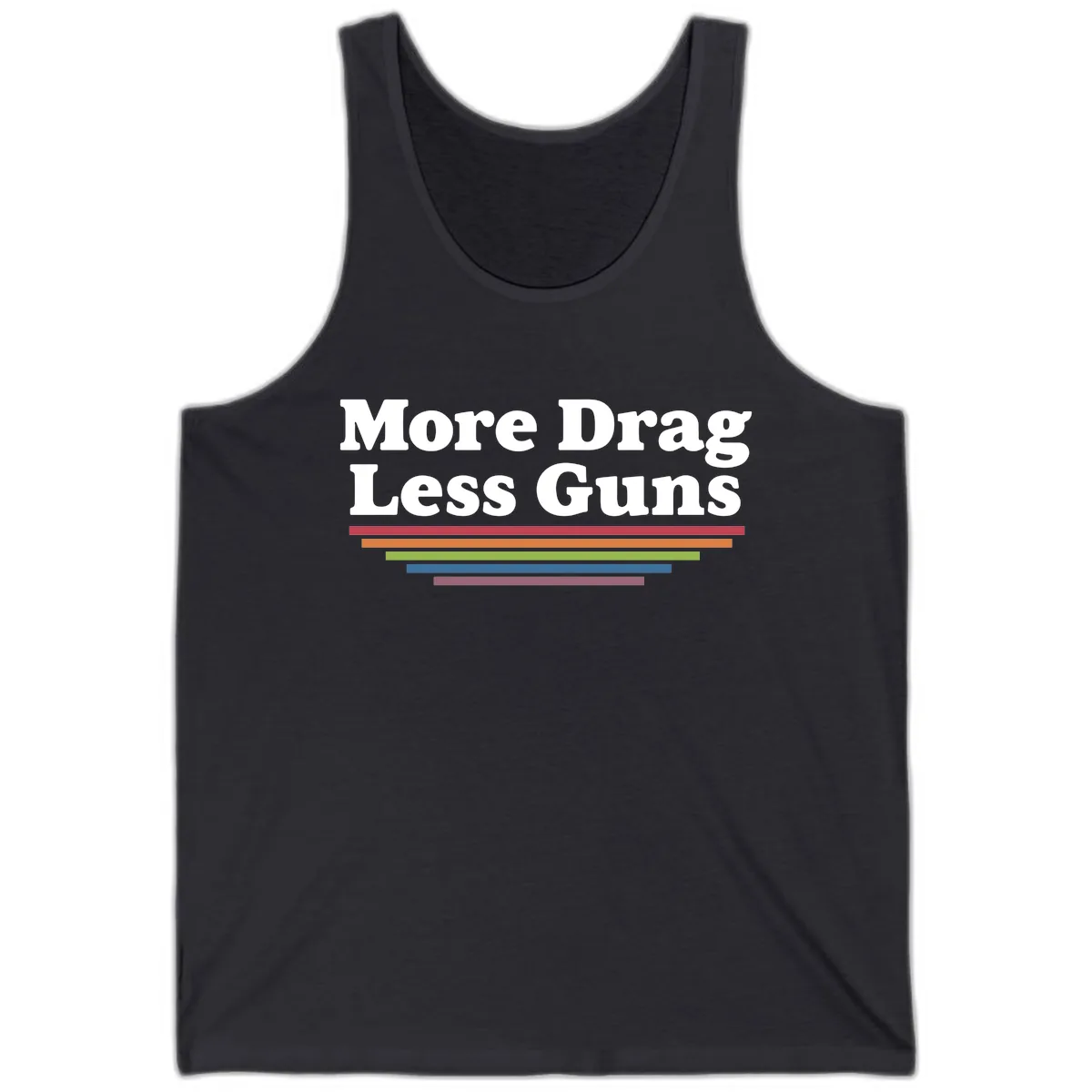 More Drag Less Guns Tank in Dark Grey