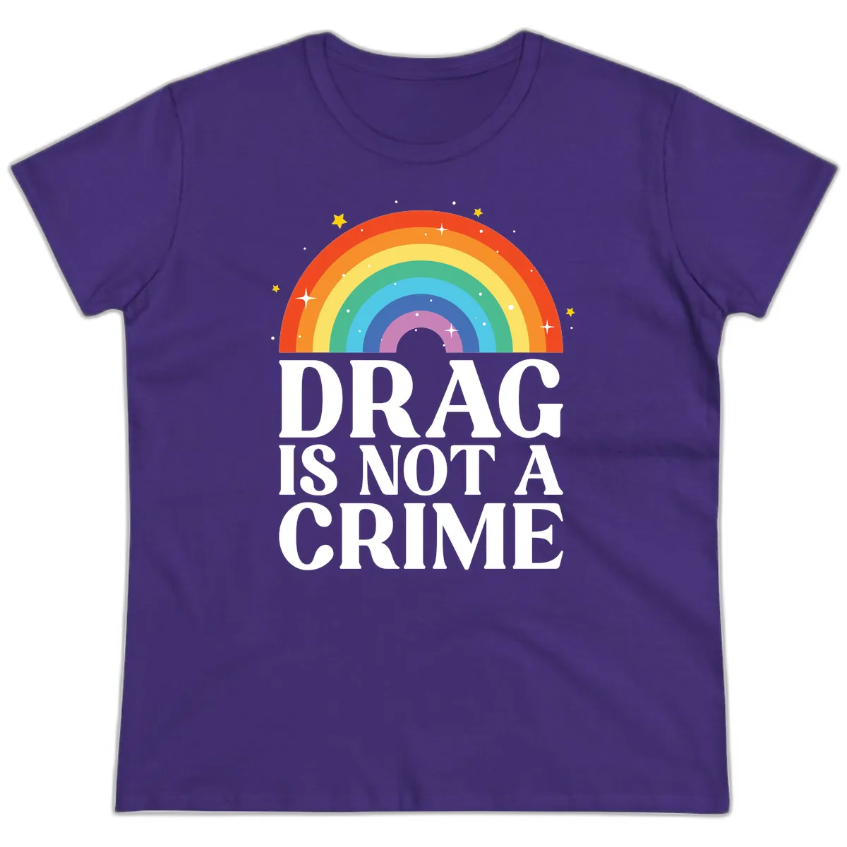 Drag Is Not A Crime Ladies Tee in Purple