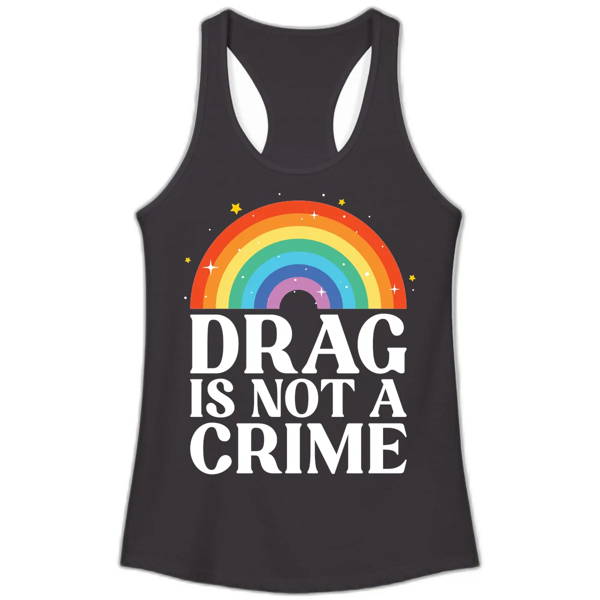 Drag Is Not A Crime Ladies Tank in Black