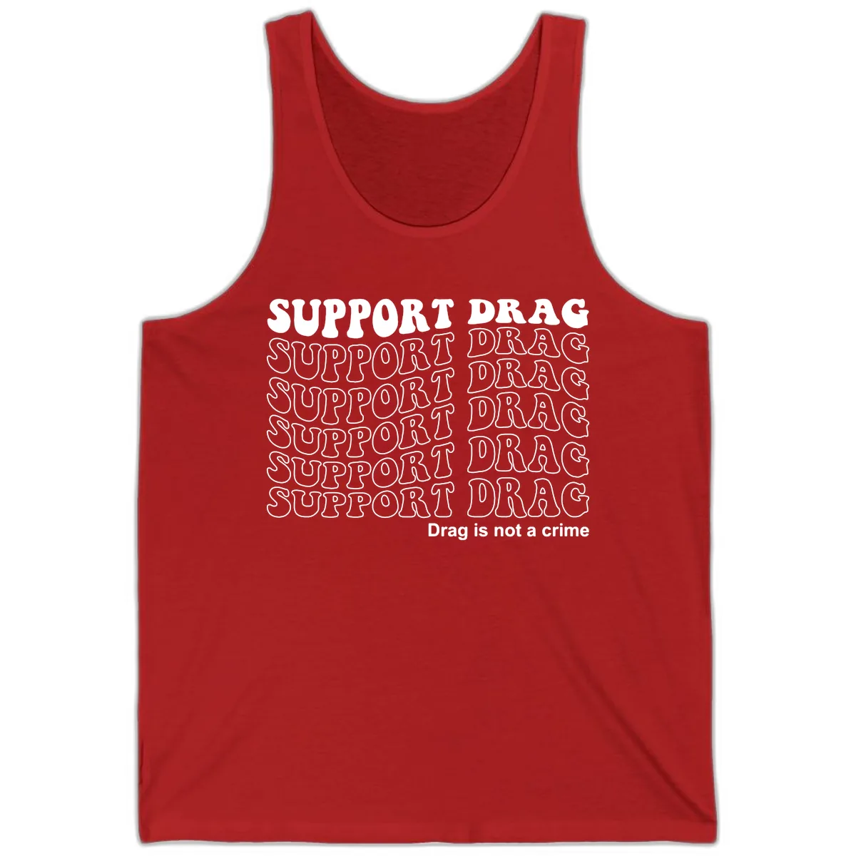 Support Drag Pride Statement Tee Tank in Red