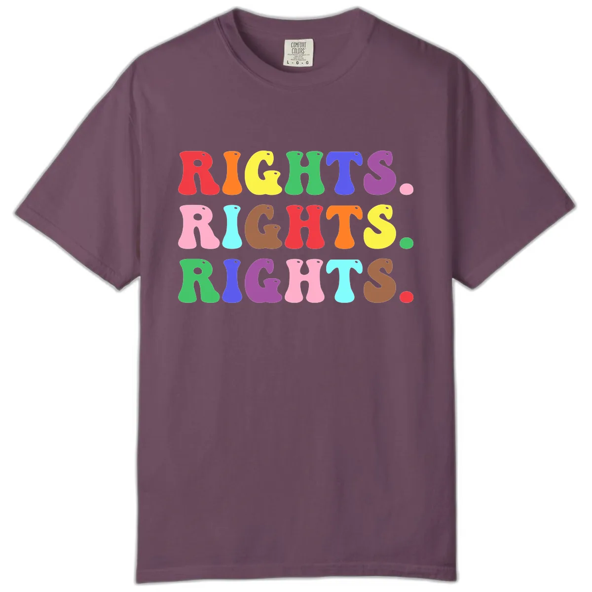 Rights Rainbow Pride Letters Comfort Color in Berry