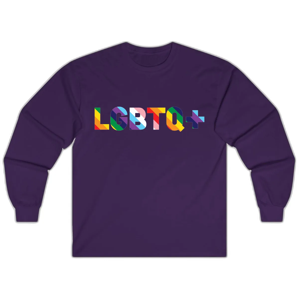 LGBTQ+ Pride Letters Colorful Design Long Sleeve in Purple