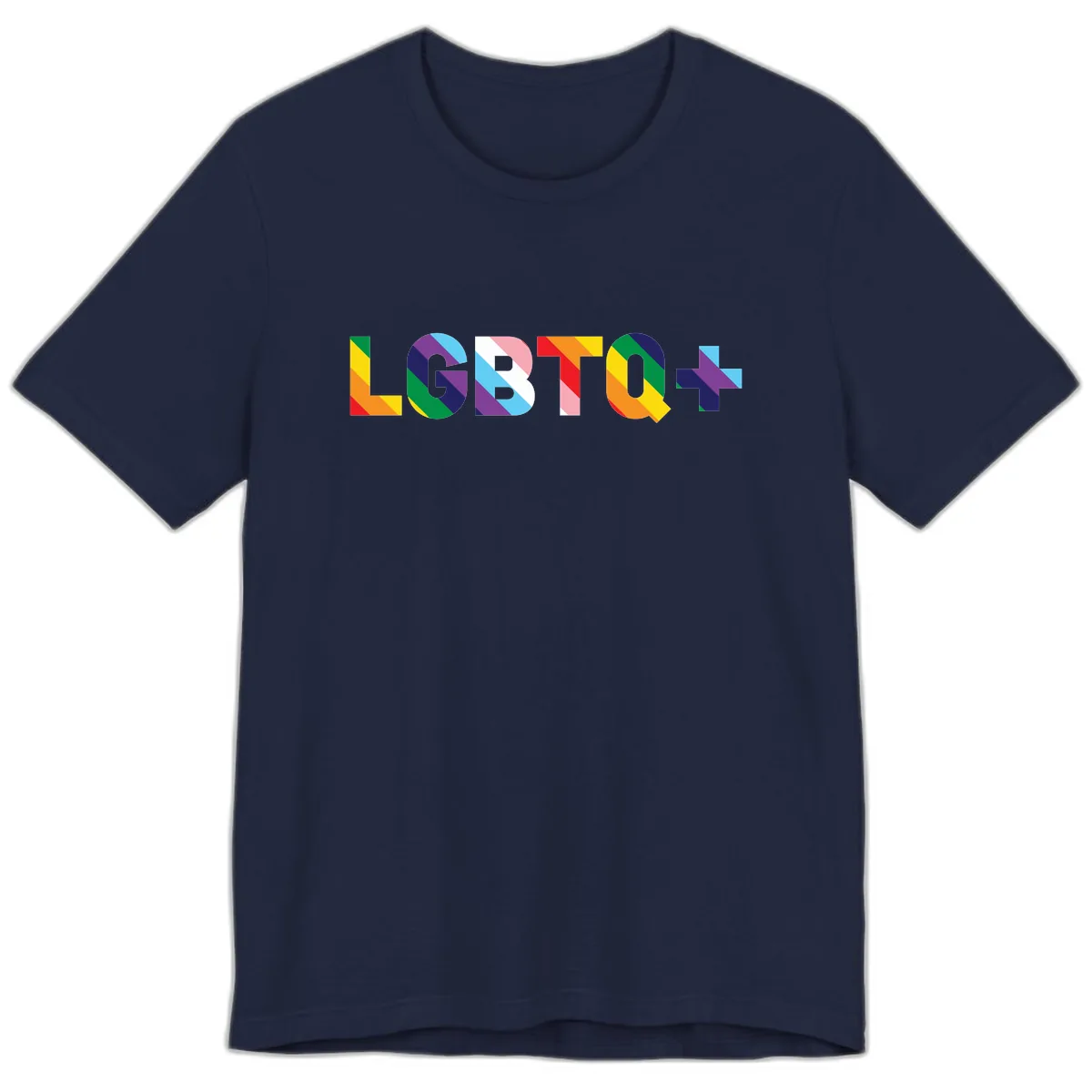 LGBTQ+ Pride Letters Colorful Design Premium T-Shirt in Navy