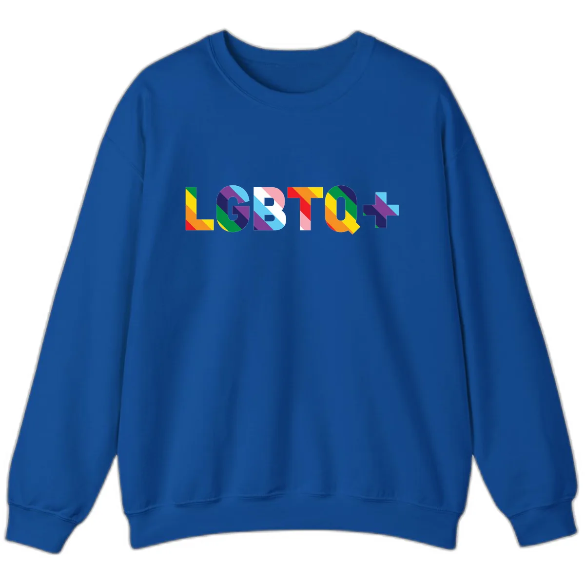LGBTQ+ Pride Letters Colorful Design Sweatshirt in Royal