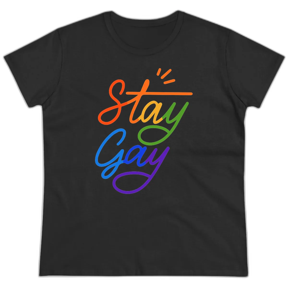 Stay Gay Ladies Tee in Black