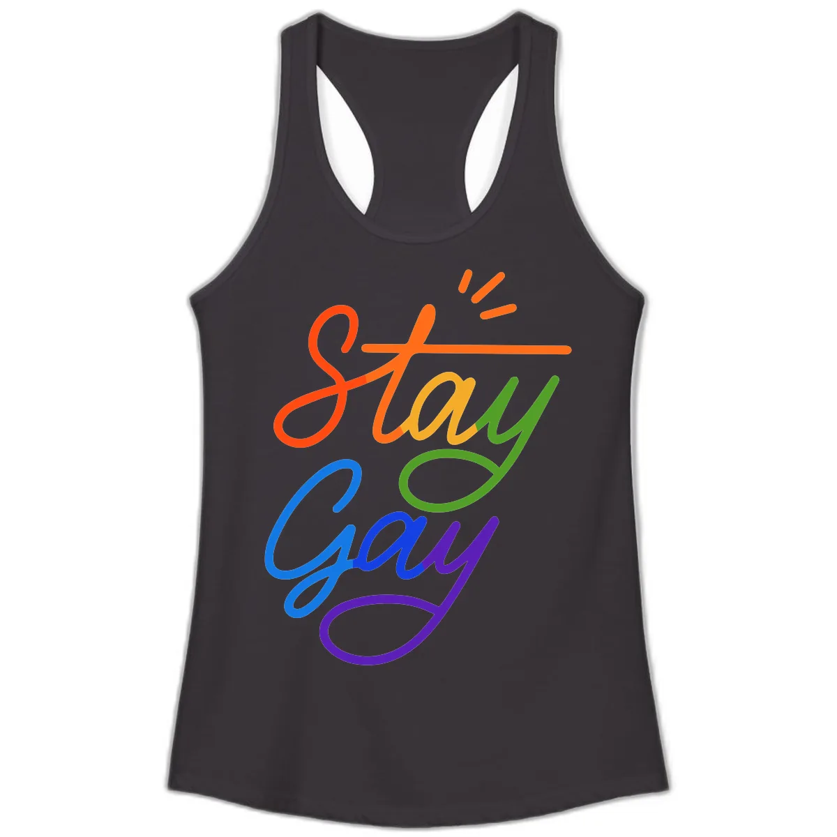 Stay Gay Ladies Tank in Black