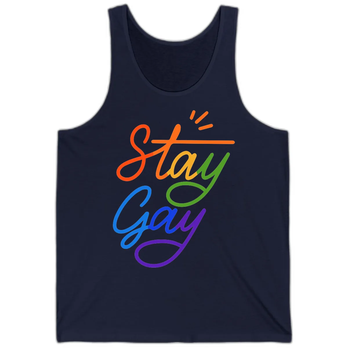 Stay Gay Tank in Navy