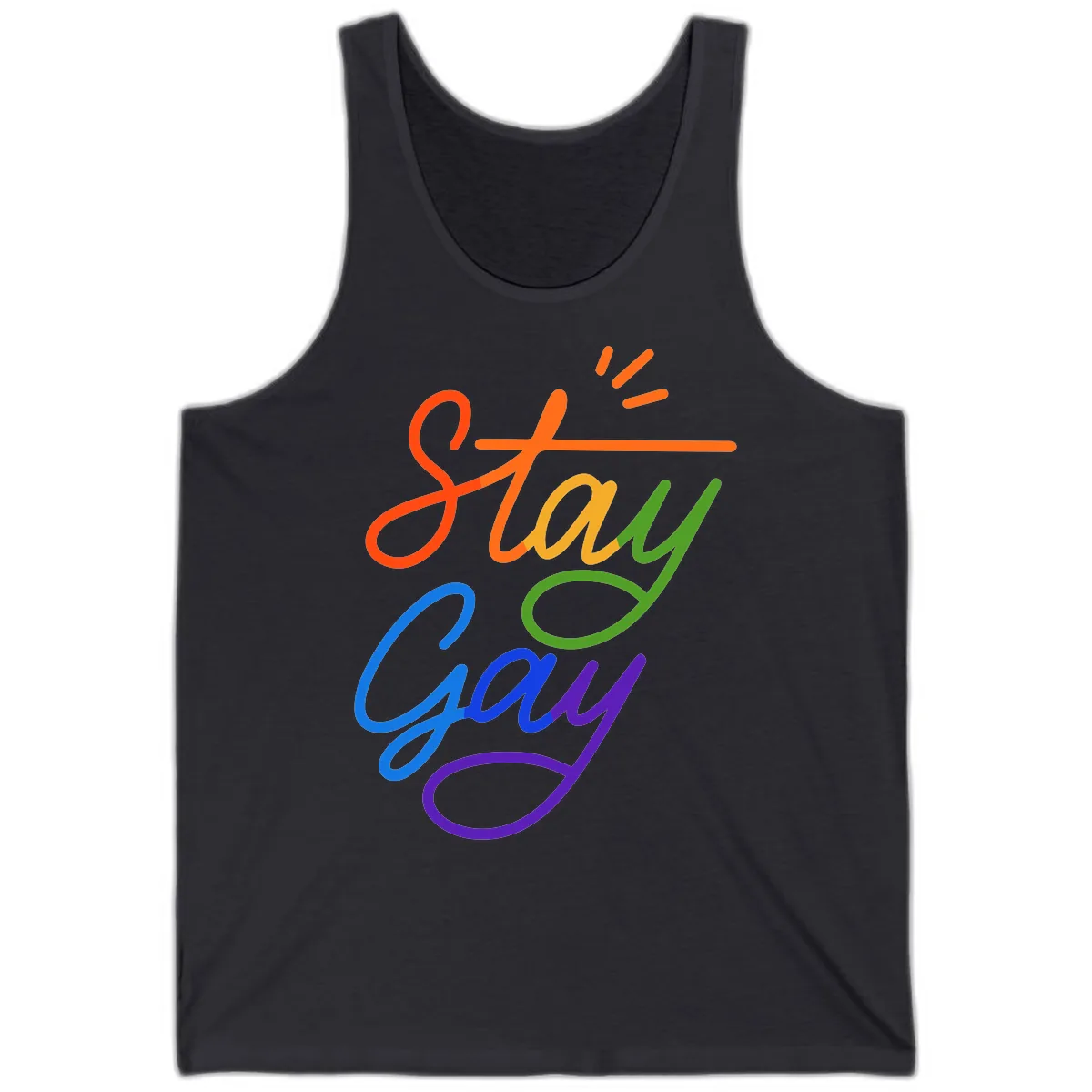 Stay Gay Tank in Dark Grey